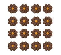 QUARKZMAN 36pz Toppe Termoadesive Forma Fiore, Applique Ricamata Cucire Applicazioni all'Uncinetto a Mano 42mm Toppe Ricamate Fiori per Cucito Abiti Fai Da Te Confezione Regalo, Marrone