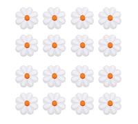 QUARKZMAN 36pz Toppe Termoadesive Forma Fiore, Applique Ricamata Cucire Applicazioni Uncinetto a Mano 42mm Toppe Ricamate Fiori per Cucito Abiti Fai Da Te Scarpe Confezione Regalo, Bianco