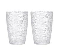 QUARKZMAN 380ml Bicchieri Bere Acrilico 2pz Bicchieri Riutilizzabili Plastica Bevande Acqua Infrangibili Tazze Impilabili & Lavabili Lavastoviglie per Casa Esterni Ristorante Trasparente