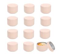 QUARKZMAN 3oz Barattoli Di Latta Per Candele, 12 Pz Barattoli Metallici Per Candele Con Coperchio Contenitori Rotondi Vuoti In Latta All'Ingrosso Per Conservare Tè E Creare, Rosa