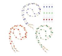 QUARKZMAN 3Pcs Catena Per Occhiali, 75cm Cinturino Per Occhiali Con Cristalli Elegante Catenina Per Mascherina Con 12 Estremità Per Donne, Rosso/Verde/Blu Scuro