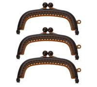 QUARKZMAN 3Pcs Chiusura A Bottone 8.5cm/3.35" Cornice Per Borsa Marrone