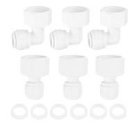 QUARKZMAN 3Pcs Gomito&Dritto 1/4 Pollice NPT Femmina a 1/4 Pollice Connettore Tubo Rapido Push to Connect Tubo Raccordi Connettore per Sistema RO Osmosi Inversa con Anelli di Gomma