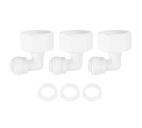 QUARKZMAN 3Pcs Gomito Filettatura Femmina 1/2 Pollice ID a 1/4 Pollice OD Tubo Connettore Rapido Tubo con Anelli di Gomma Push to Connect per Sistema RO Osmosi Inversa