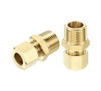 QUARKZMAN 3Pcs Raccordi A Compressione In Ottone Per Tubi, 3/8" Diametro Esterno Tubo X 3/8" NPT Maschio Connettore Dritto Adattatore Union Raccordi