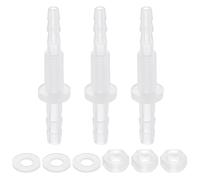 QUARKZMAN 3Pcs Raccordi A Innesto Per Tubi In Plastica, 1/8" x 5/32"(3 mm x 4mm) Adattatore Passaparete Giunzione Connettore Per Tubi Con Dado M6 E Rondella Per Acquario Aria