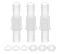 QUARKZMAN 3Pcs Raccordi A Innesto Per Tubi In Plastica, 5/16" x 5/16"(8mm x 8mm) Adattatore A Traversare Giunzione Connettore Tubi Con Dado M12 E Rondella Per Acquario Aria Acqua Carburante