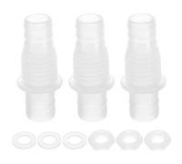 QUARKZMAN 3Pcs Raccordi A Innesto Per Tubo In Plastica 7/16" x 1/2" (11mm x 12mm) Adattatore Passaparete Giunzione Collegamento Tubi Con Dado M16 E Rondella Per Acquario Aria