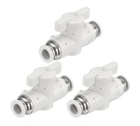 QUARKZMAN 3Pcs Valvola A Sfera Pneumatica BUC Push To Connect Adattatore 8mm Tubo OD Valvola Controllo Flusso Aria Raccordi Tubo Collegamento Diretto Adattatore Connessione Rapida Aria