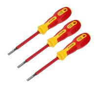 QUARKZMAN 3pz 1000v Cacciavite Elettrico Isolato Magnetica a Testa Piana 5mm x 100mm CR-V Cacciaviti a Testa Piatta per Elettricisti
