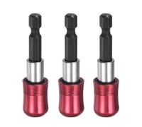 QUARKZMAN 3pz 60mm Portabit Magnetica per Punte con Estensione Adattatore Mandrino Punta Trapano a Sgancio Rapido con 1/4" Gambo Esagonale per Cacciavite Bussola Strumento Elettrico, Rosso