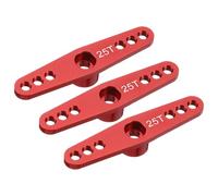QUARKZMAN 3pz Alluminio Servo Avvisatore Acustico 25t Servo Avvisatore Acustico Sterzo Doppio Bracci 47mm Lunghezza Rosso Adatto per Fai Da Te RC Auto/Barca/Aerei Barca Modello Accessori