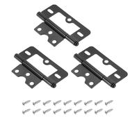 QUARKZMAN 3Pz Cerniere a Farfalla da 3" x 1.4" senza Incasso, Cerniere con Perni Rimovibili, per Armadio in Ferro con Viti di Montaggio per Porte, Finestre, Mobili, Case Mobili/RV, Nero
