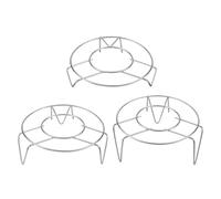 QUARKZMAN 3pz Griglia a Vapore 5,5" Dia Acciaio Inossidabile Cestello Cottura Vapore Sottopentola per Pentole Cottura Pressione Elettrica Padella, Argento (1,2"/2"/2,8" Altezza)