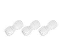 QUARKZMAN 3pz Raccordi a Pressione, 3/8" OD x 3/8" OD Raccordi Tubi e Tubi d'Aria Connessione Rapida Plastica Unione Dritta Accoppiamento per Sistema Acqua RO, Bianco (10-10mm)