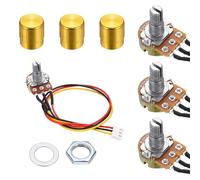 QUARKZMAN 3Set WH148 B250K Ohm Kit Potenziometro, Resistori Variabili A 3 Pinnelli Potenziometro Rotativo Singolo A Progressione Lineare Con Cavo Di Collegamento Da 20cm, Manopole