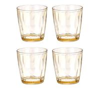 QUARKZMAN 4 Bicchieri Da Bere In Plastica, 7.1oz Bicchieri Infrangibili Riutilizzabili Impilabili Per Casa Ufficio All'aperto Birra Cocktail Acqua Succo Whisky, Ambra