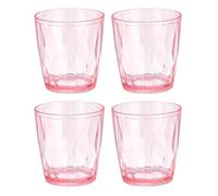 QUARKZMAN 4 Bicchieri Di Plastica Per Bere 7.1oz Bicchieri Infrangibili Riutilizzabili Impilabili Per Casa Ufficio All'aperto Birra Cocktail Acqua Succo Whisky Rosso