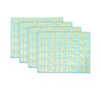 QUARKZMAN 4 Fogli Adesivi Lettere 0.35" 3D Mini Lettere Metallo Autoadesivi Numeri Adesivi Per Scrapbooking DIY Poster Artigianato Pareti Porte Decorazione Segnaletica (Oro)