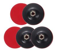 QUARKZMAN 4 Inch Supporti Per Levigatura A Gancio E Anello Con Filettatura M14 Per Dischi Diamantati Levigatura Finitura Lucidatura, Nero + Rosso 5pz