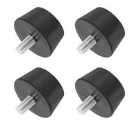 QUARKZMAN 4 isolatori in gomma per montaggio ammortizzatori in gomma, 1,5" x 0,79", bulloni conici con filettatura M8 x 15 mm, Silent Block per compressori d'aria, motore, motori, nero