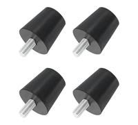 QUARKZMAN 4 isolatori in gomma per montaggio ammortizzatori in gomma, 1,57" x 1,57", bulloni conici con filettatura M10 x 20 mm, Silent Block per compressori d'aria, motore, motori, nero