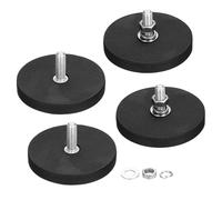 QUARKZMAN 4 Magneti Rivestiti In Gomma Da 1.7" Diametro, 19LBS Base Magnetica Anti-Graffio Con Perno Filettato M5 Maschio E Dado Portamagneti Per Fotocamera Barra Luce Specchio Strumento