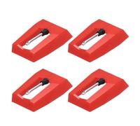 QUARKZMAN 4 Pack Ago Per Disco, Sostituzione Ago Diamante 18mm Per Giradischi Vinile LP Phonografo, Rosso