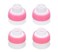 QUARKZMAN 4 Pc Connettori Per Boccagli, Connettori Plastici Per Decorazione Torte 3 E 1 Colore Riutilizzabili Per Sacche Pasticceria Per Boccagli Torta Fiore Russo Kit Attrezzi Per Rosa