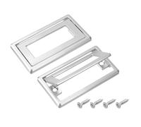 QUARKZMAN 4 Pcs Maniglie A Scomparsa, 2.5 Inch Distanza Fori Maniglie Nascoste Incassate Per Mobili Anelli Quadrati Per Ante Armadi Per Cassetti CrE denze, 3.3 Inch Lunghezza, Argento