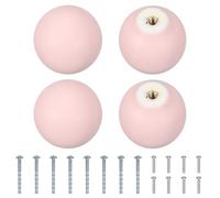 QUARKZMAN 4 Pcs Maniglie Per Mobili In Ceramica, 1.3 Inch Maniglie Tondo Per Cassetti In Ceramica Con Viti Di Montaggio Per Cucina Armadio Credenza Decorazione Camera Dei minori, Rosa