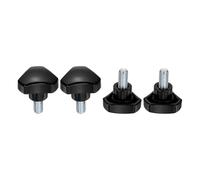 QUARKZMAN 4 Pcs Manopole A Forma Di Triangolo M8 X 15mm (Passo 1.25mm) Filettatura Maschio Metriche In Acciaio Al Carbonio Viti Di Serraggio A Mano Perno Filettato Dadi Bulloni Nero