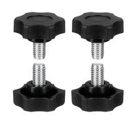 QUARKZMAN 4 Pcs Manopole A Stella Filettatura Maschio M8 X 12mm (Passo 1.25mm) Acciaio Al Carbonio Viti Di Serraggio A Mano Per Attrezzature Falegnameria Nero