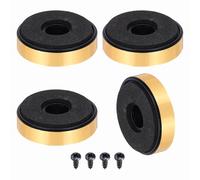 QUARKZMAN 4 Pcs Piedini Isolanti Per Altoparlanti, 40mmx10mm Base In Schiuma Plastica Antivibrante Antiscivolo Per Amplificatori Supporti Per Impianti Audio CD, Oro