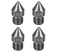 QUARKZMAN 4 Pcs Ugelli Estremi per Stampante 3D 0.4mm per MK8 Filamento 1.75mm Testina di Stampa in AcciaioTemperatura Confezionati Resistenza all'Usura Ugello (13x6mm)