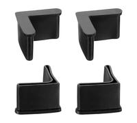 QUARKZMAN 4 Pezzi 3,5 cm x 3,5 cm Piedini in Gomma Coperture, Pastiglie per Angolo di Mobili a Forma di L, Copri Gambe, Coperture Terminali, Protezione del Pavimento Antiscivolo per Mensole, Nero
