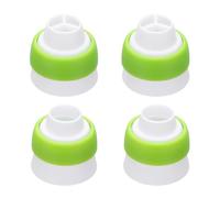 QUARKZMAN 4 Pezzi Adattatore Per Punte Pasticceria, Plastica 3 E 1 Colore Adattatori Sac A Poche Riutilizzabili Bocchetta Fiore Russo Attrezzi Decorazione Torte Per Punte Torta Verde