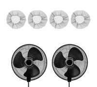 QUARKZMAN 4 Pezzi CopriVentilatore Antipolvere (16"-19'') - Copertura Oscillante A Griglia Protettiva Per Dita Elastica E Antipolvere Per Casa/Ufficio/Uso Esterno, Nero
