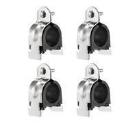 QUARKZMAN 4 Pezzi Cuscinetto Di Gomera Morsetto A Colonna 1-1/4" Universale 304 Acciaio Inossidabile Morsetti A Colonna Con Bullone E Dado Per Tubi Rame PEX Tubi CVPC, Argento Nero