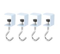 QUARKZMAN 4 Pezzi Gancio Da Scrivania 0.2"-1.4" Gamma Di Serraggio Forma Quadrata Gancio Per Zaino Tavolo Borsa Abiti Gancio Da Scrivania Portatile Portaborsa Gancio, Blu