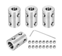 QUARKZMAN 4 Pezzi Giunto Rigido 6,35-8mm L22xD14 Acciaio Inossidabile | Vite inclusa, Accessorio per modello guida rigida, per stampanti 3D, motori, robot, aerei RC, fai da te