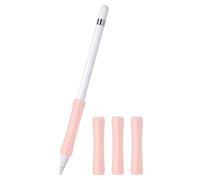 QUARKZMAN 4 Pezzi Impugnatura per Stilo in Silicone Rosa 1a-4a Gen. | Gomma morbida, impugnatura ergonomica, fodera e accessori per penne stilo di 1a-4a generazione.