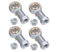 QUARKZMAN 4 Pezzi Phsb6 Cuscinetto Terminale a Snodo da 3/8" 3/8"-24 Unf Femmina a Destra, Giunti Terminali a Snodo Acciaio Inossidabile con Dado di Bloccaggio