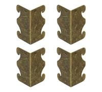 QUARKZMAN 4 Pezzi Proteggi Angoli Battiscopa, Copriangolo Decorativo Vintage In Metallo Per Mobili In Legno Tavolo Armadietto Cassetto, Bronzo