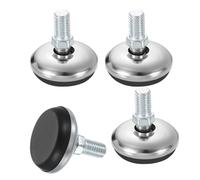 QUARKZMAN 4 Pezzi Regolatori Per Gambe Di Mobili Con Filettatura M8 32x20mm Piedini Regolabili Per Livellamento Mobili Supporti Filettati Per Gambe Di Sedie E Panchetti Nero