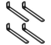 QUARKZMAN 4 Pezzi Staffe Angolari Regolabili 4.7"x1.2"x0.7" 90° Nero | Staffa a L Scanalata in Acciaio, Supporto per Scaffali e Costruzione Mobili in Legno