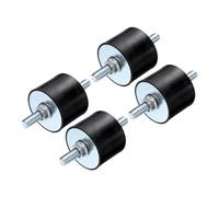 QUARKZMAN 4 Pezzi Supporti Isolanti Gomma M8x23mm con Viti 40x30mm Maschio Ammortizzatore Antivibrante Cilindrico Zincato Antivibranti Attacco Filettato con 8 Pezzi M8 Controdadi