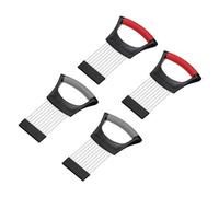 QUARKZMAN 4 Pezzi Supporto Affettacipolle, Affettatrice Alimentare In Acciaio Inossidabile Per Tagliare E Conservare Cipolle Pomodori Patate Avocado Mele, Nero Rosso/Nero Grigio