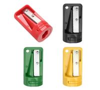 QUARKZMAN 4 Pezzi Temperamatite da Falegname Carpentiere per Matita da Falegname Temperamatite Portatile per Lavorazione del Legno per Matita Muratore Cantiere (Giallo/Rosso/Nero/Verde)