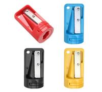 QUARKZMAN 4 Pezzi Temperamatite da Falegname Carpentiere per Matita da Falegname Temperamatite Portatile per Lavorazione del Legno per Matita Muratore Cantiere (Giallo/Rosso/Cielo Blu/Nero)